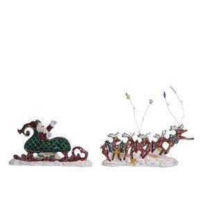 Blue Sky Clayworks North Pole Express - Two Pieces Santa & Reindeer - Hard to Fi